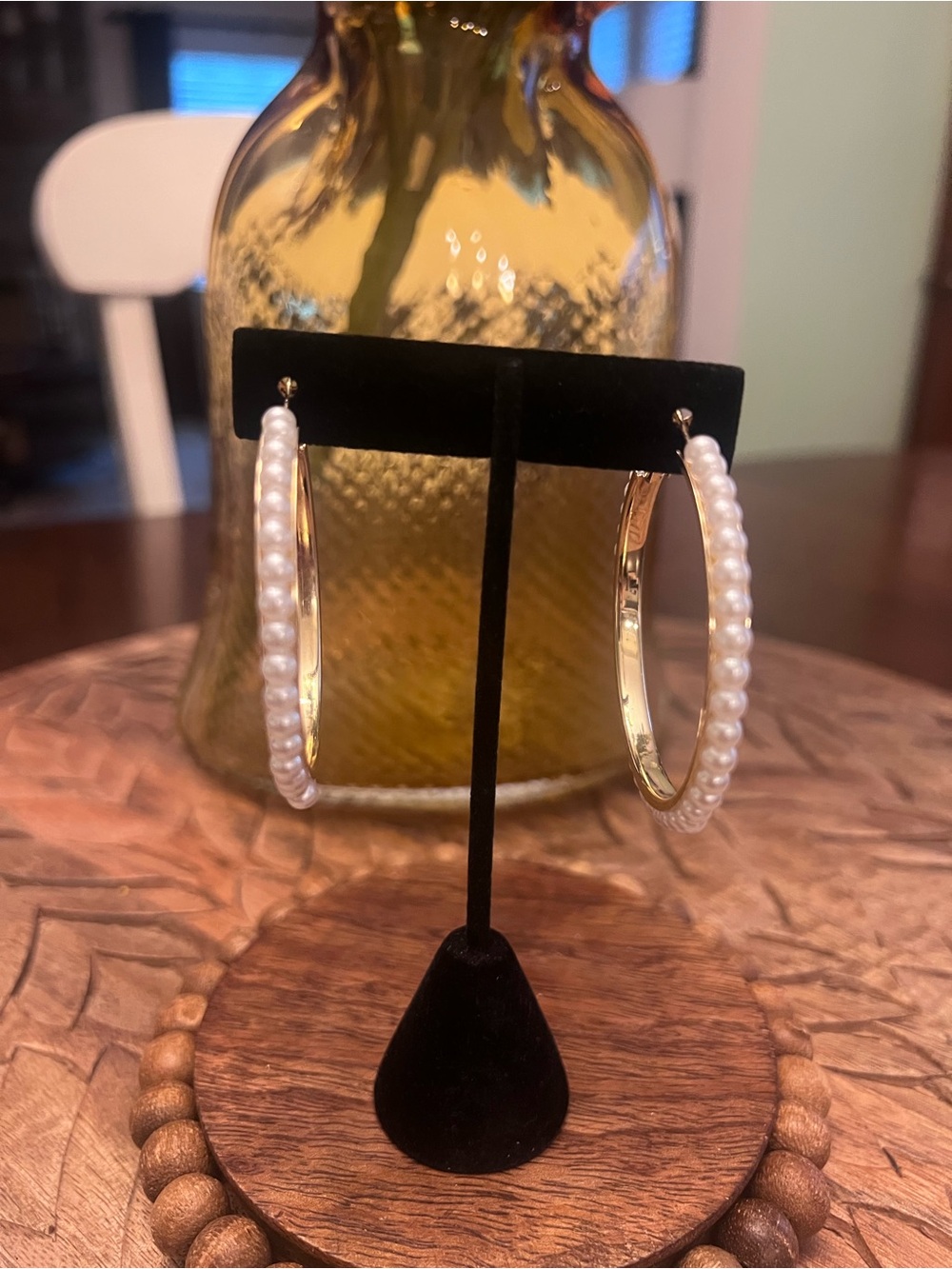Gold Pearl-Accented Hoop Earrings - Elegant Women’s Jewelry